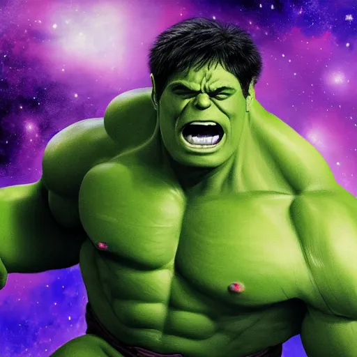 Image similar to the hulk in space painting 4k detail