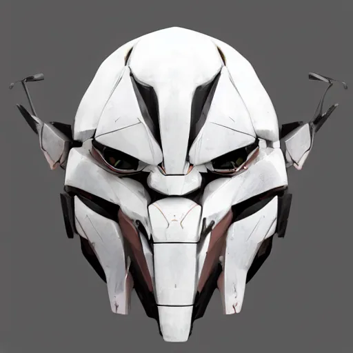 Prompt: very symmetrical!! elegant mask concept asset art from video game, by miguel angel martinez monje, by vitaly bulgarov, by yoji shinkawa, by joss nizzi, by shoji kawamori, horizon zero dawn, konami, mecha, deviantart, artstation, marmoset toolbag render, unreal engine