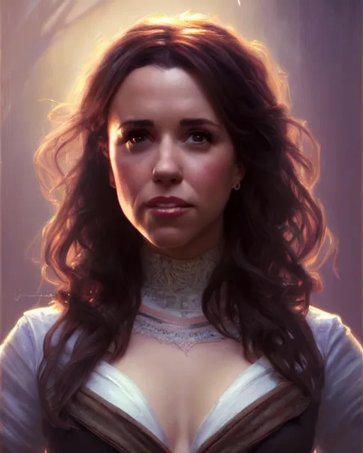 Prompt: a portrait painting of lacey chabert / linda cardellini hybrid oil painting unreal 5 daz. rpg portrait, extremely detailed artgerm, greg rutkowski, alphonse mucha, vladimir volegov, adolphe bouguereaum