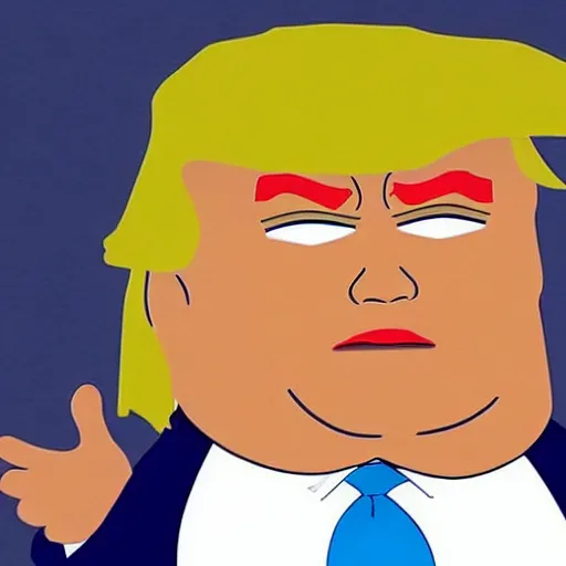 Image similar to donald trump in southpark character