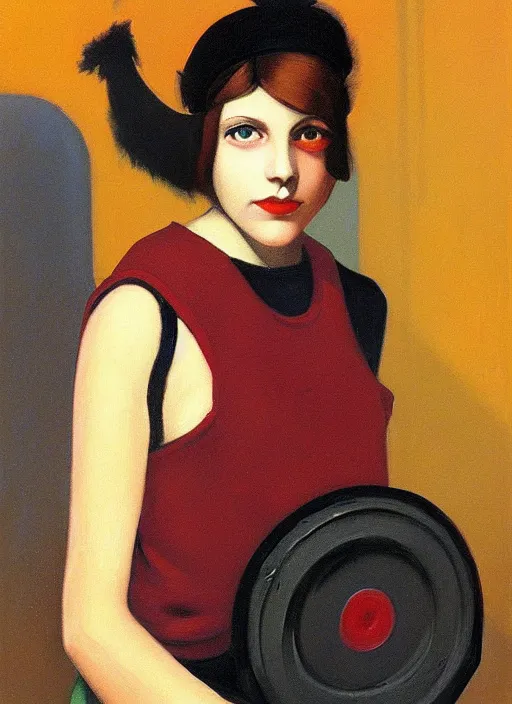 Image similar to a portrait of a pretty sewer punk young lady by agnes lawrence pelton