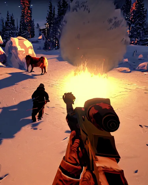 Image similar to Joe Biden in The Long Dark, gameplay screenshot, mid-shot