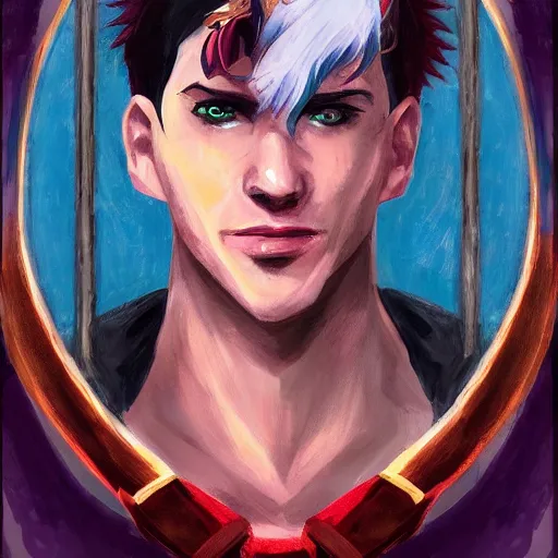 Prompt: a portrait of lucky luck in the style of arcane league of legends