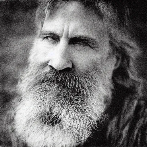 Prompt: ThmYrk singer songwriter long beard, a photo by Colin Greenwood, ultrafine detail, chiaroscuro, private press, associated press photo, angelic photograph, masterpiece