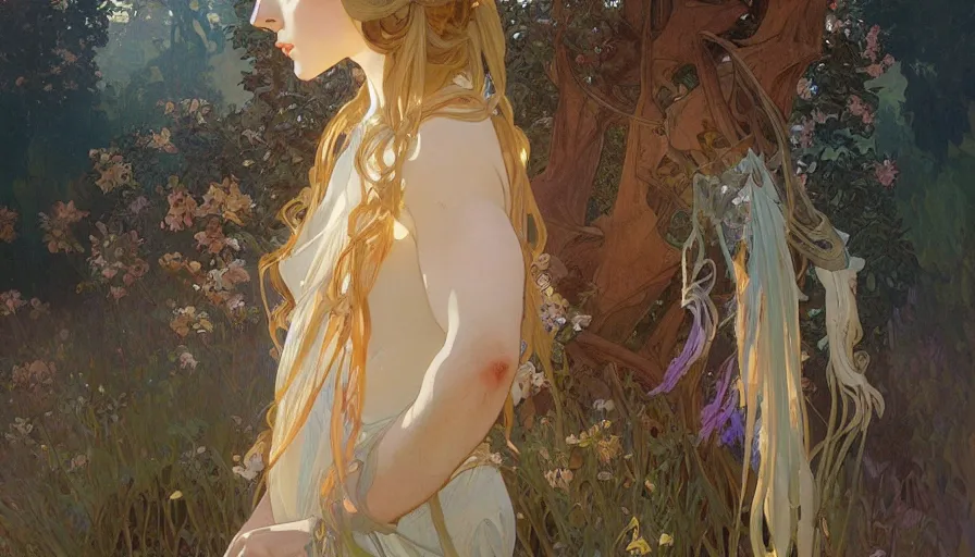 Prompt: a beautiful painting of the last unicorn, ray traced lighting by alphonse mucha and greg rutkowski