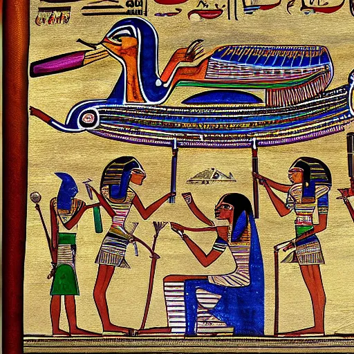 Image similar to a horrific hyper - detailed painting of the egyptian book of the dead