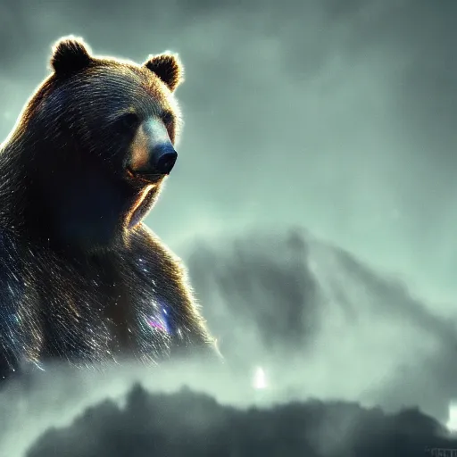 Prompt: 4k artstation prismatic bear in the style of Alex Garland's Annihilation