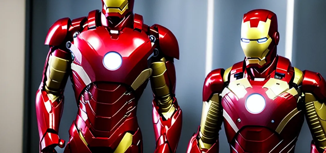 Prompt: a very high resolution image of ironman in an episode of the office. photorealistic, photography