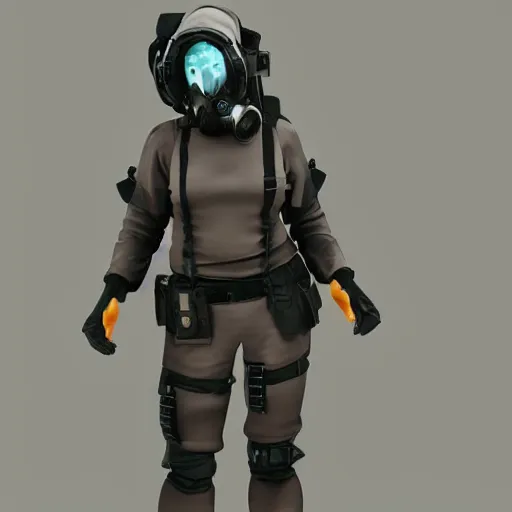 Prompt: woman with s 1 0 gas mask and a tactical uniform, mechanically augmented, trending on artstation, mysterious