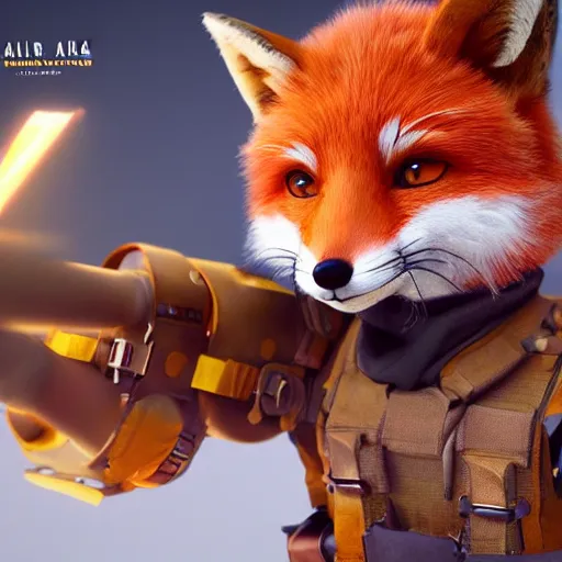 Image similar to a cute!!!! furry fox soldier, with cute friendly eyes, standing on a battlefield, color war photo, highly detailed, octane render, trending on artstation.