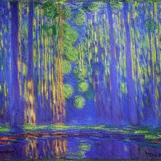 Image similar to A magical forest by Claude Monet