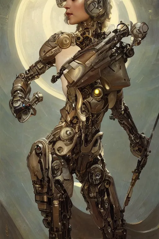 Prompt: organic cyborg holding a weapon, art deco,soft lighting, sci fi fantasy, intricate, elegant, highly detailed, lifelike, photorealistic, digital painting, artstation, illustration, concept art, smooth, sharp focus, art by John Collier and Albert Aublet and Krenz Cushart and Artem Demura and Alphonse Mucha