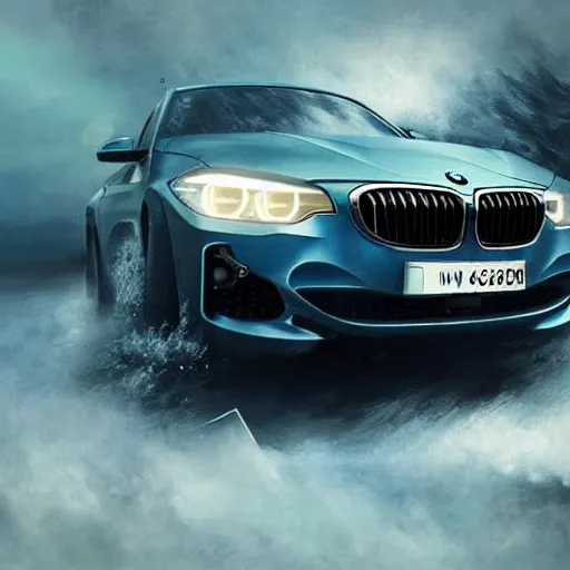 Image similar to bmw by elena vizerskaya and ivan aivazovsky, perfectly detailed, artstation, sharp focus, highly detailed, studio photography, impresion de giclee arte abstracto, award winning