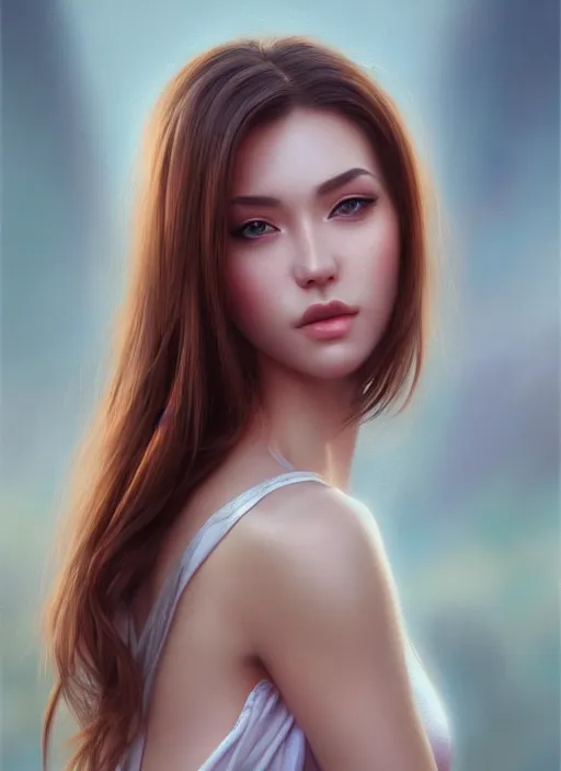 Image similar to photo of a gorgeous young woman in the style of stefan kostic, realistic, sharp focus, 8k high definition, insanely detailed, intricate, elegant, art by stanley lau and artgerm