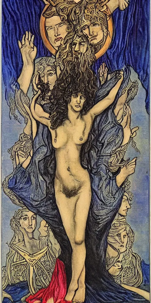 Image similar to the ace of cups tarot card by austin osman spare