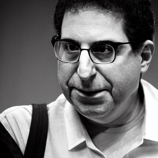 Image similar to a picture of kevin mitnick at the def con conference in las vegas, canon, black and white, high resolution, perfect face, detailed face, magazine cover