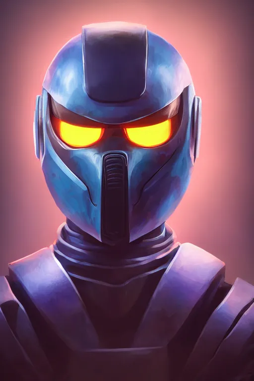 Image similar to epic mask helmet robot ninja portrait stylized as fornite style game design fanart by concept artist gervasio canda, behance hd by jesper ejsing, by rhads, makoto shinkai and lois van baarle, ilya kuvshinov, rossdraws global illumination radiating a glowing aura global illumination ray tracing hdr render in unreal engine 5