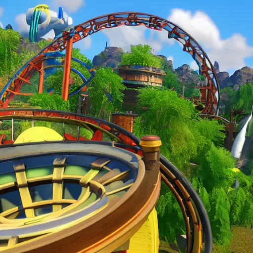 Image similar to a screenshot from the sequel to the video game Planet Coaster, 4K