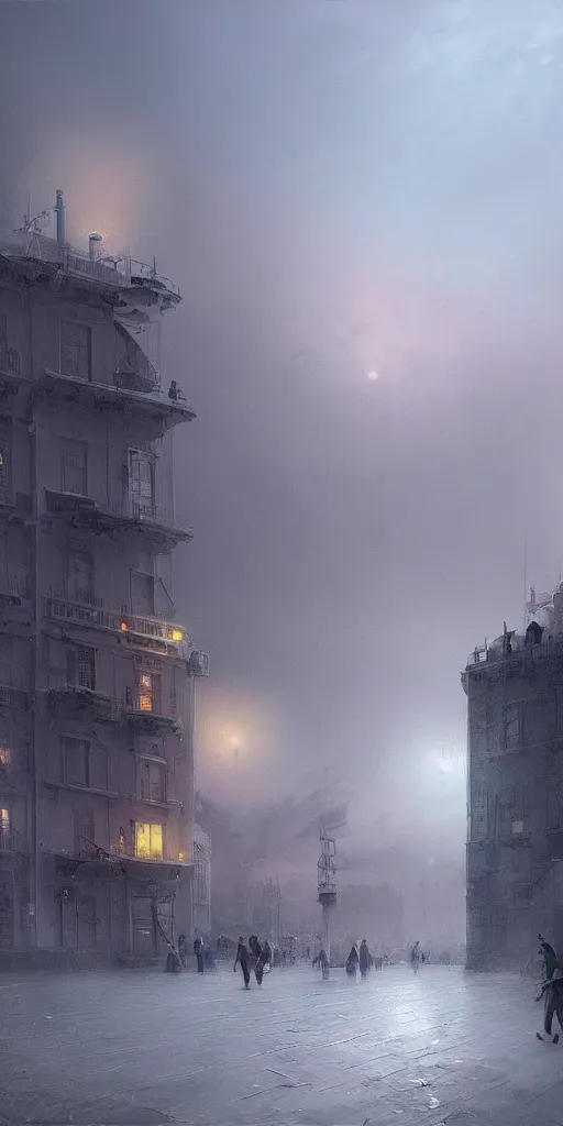 Image similar to 2 0 4 5 train station city landscale, concept art, illustration, highly detailed, artwork, hyper realistic, in style of ivan aivazovsky