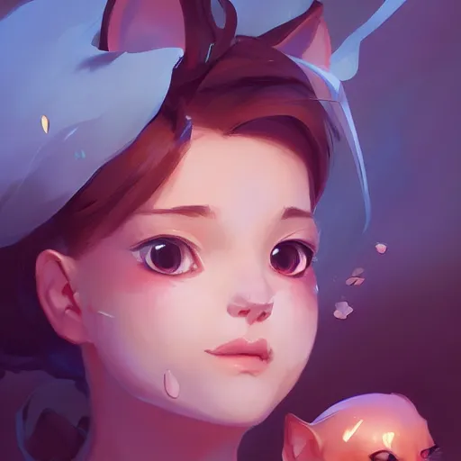 Image similar to portrait kitten focus cute eye enchanted official fanart behance hd artstation by Jesper Ejsing, by RHADS, Makoto Shinkai and Lois van baarle, ilya kuvshinov, rossdraws portrait, highly detailed, digital painting, concept art, sharp focus, illustration, cinematic lighting, art by artgerm and greg rutkowski and alphonse mucha radiant light, peter mohrbacher, ferdinand knab, artgerm, portrait optimistic colors, bright eyes, clear eyes, warm smile