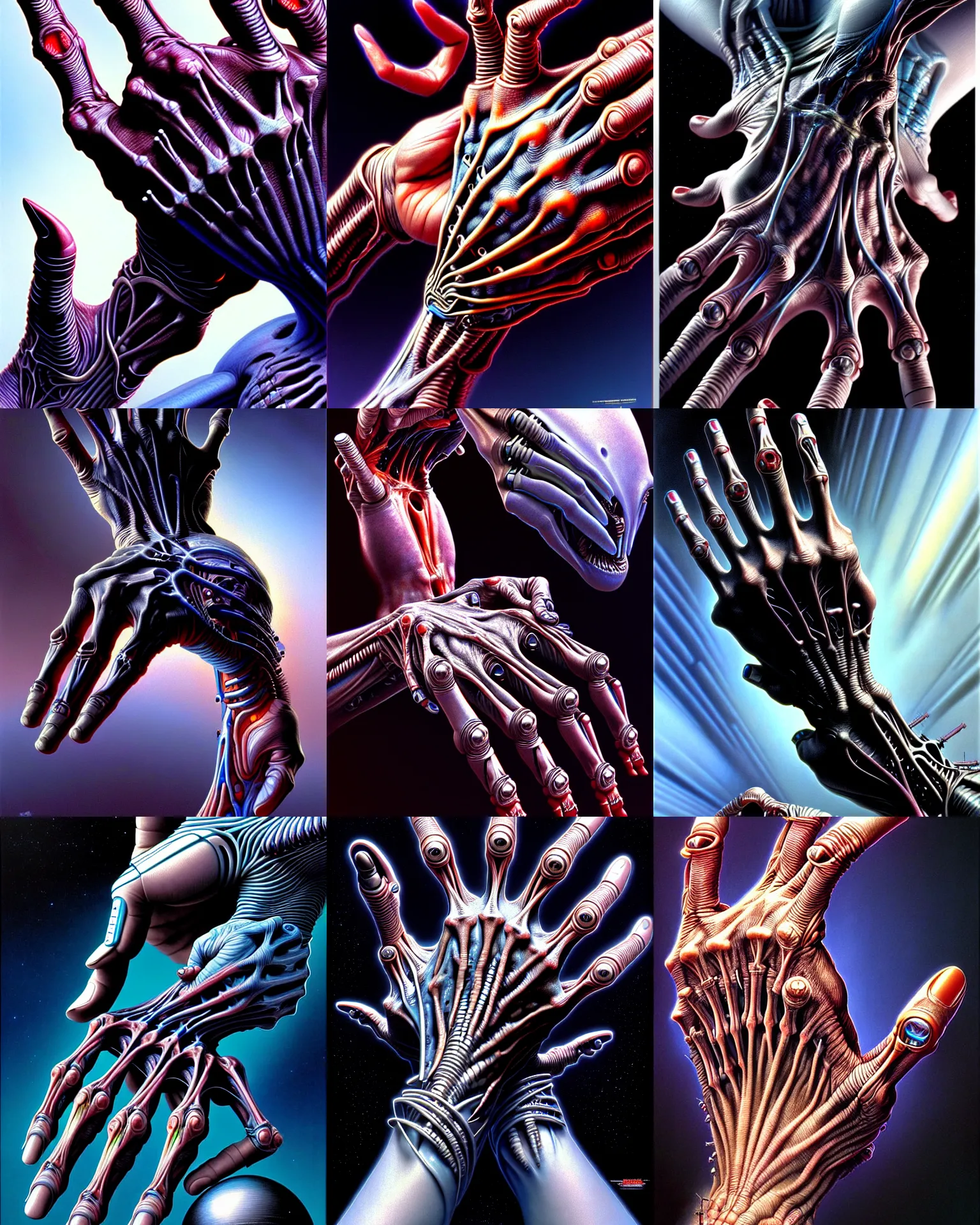 Prompt: anatomy of an alien cyborg hand, ultra realistic, cinematic, cinematic, wide angle, intricate details, cyborg, highly detailed by boris vallejo, wayne barlowe, craig mullins, roberto ferri
