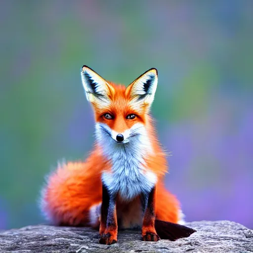 Image similar to ethereal fox, colorful, bright, award winning photo, 8k