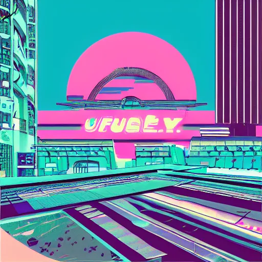 Image similar to lofi vaporwave retro futurism album artwork underground unknown artist city noise