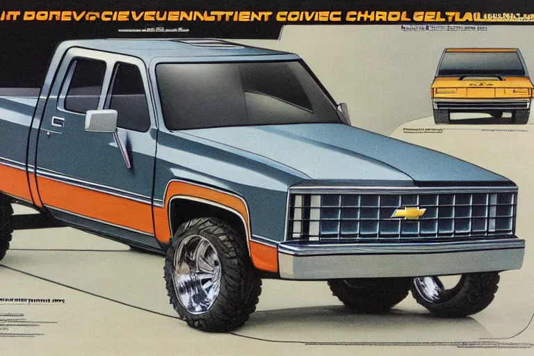 Image similar to 1985 Chevrolet k20 c10 concept art