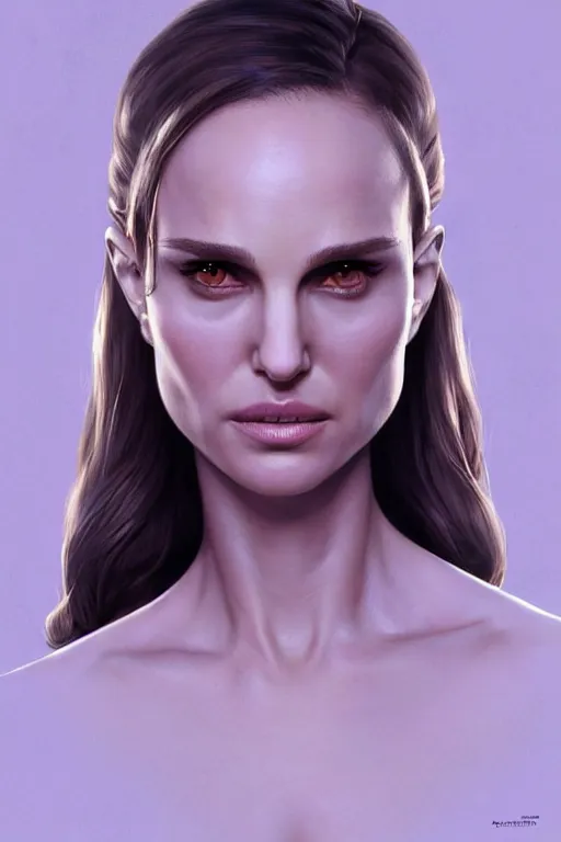 Image similar to natalie portman as a follower of slaanesh, anatomy, only two hands, highly detailed, digital painting, artstation, concept art, smooth, sharp focus, illustration, unreal engine 5, 8 k, art by art by artgerm and greg rutkowski and edgar maxence