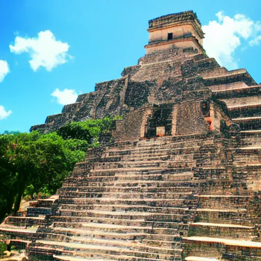 Image similar to psychedelic amcient mayan scenery teeming with gods