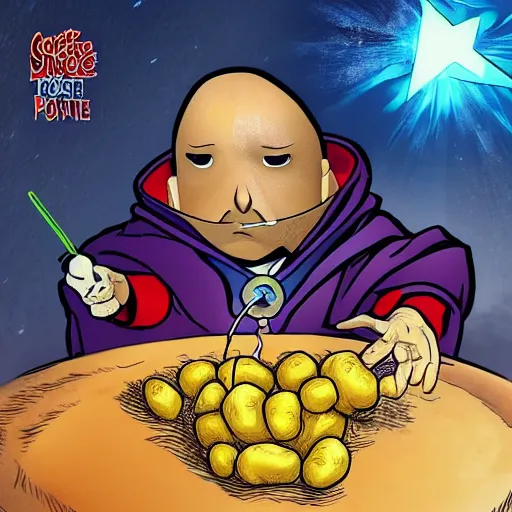 Image similar to Dr. Potato strange opens a portal to the potato dimension