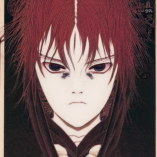 Image similar to prompt : portrait of muse soft light painted by takato yamamoto, magical rinnegan eyes, inspired by ninja anime, smooth face feature, intricate oil painting, high detail, sharp high detail, manga and anime