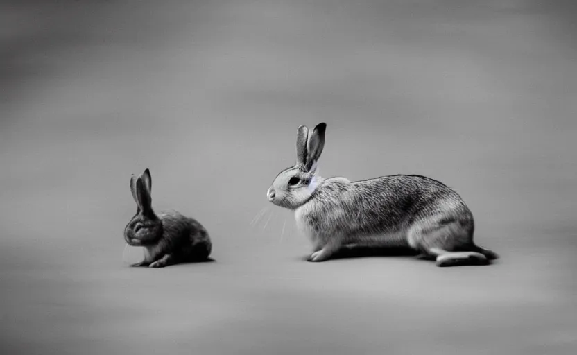 Image similar to rabbit, in motion, blur, action, wood, lomography photo, unfocus, monochrome, 35mm, noise effects filter