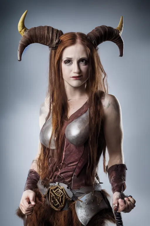 Image similar to a female DND satyr, high resolution film still, 8k, HDR colors, cosplay, studio lighting