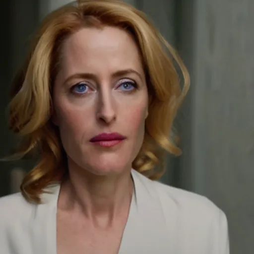 Prompt: Gillian Anderson in a science fiction film directed by John Carpenter