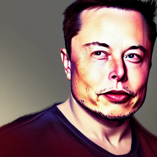 Prompt: elon musk hyperrealistic portrait digital art