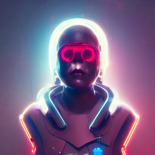 Image similar to a futuristic girl wearing a cyberkinetic mask, highly detailed, trending on artstation, 8 k resolution, ultra detailed, cyberpunk, retrowave, by wlop, greg rutkowski, smooth, sharp focus