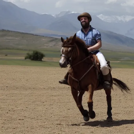 Prompt: santiago abascal santiago abascal riding a horse saving the planet from the clutches of communism