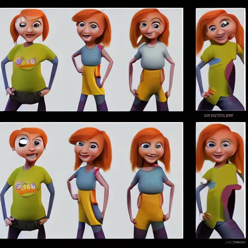 Image similar to A Mom, pixar character model sheet turnaround, studio, trending in Artstation, official media, 4K HD, by Bill Presing