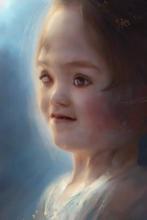 Image similar to medieval little girl, joyful, hope, dreaming, close - up portrait, intricate, elegant, volumetric lighting, scenery, digital painting, highly detailed, artstation, sharp focus, illustration, concept art, ruan jia, steve mccurry