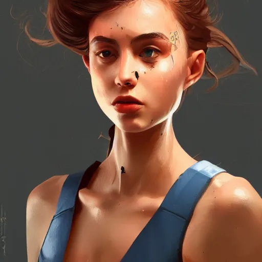 Image similar to a girl wearing a crop top, highly detailed, digital painting, artstation, concept art, smooth, sharp focus, illustration