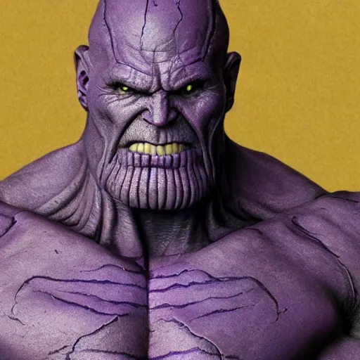 Prompt: ( pope ) thanos!, purple skin, josh brolin, full body shot, realistic, highly detailed