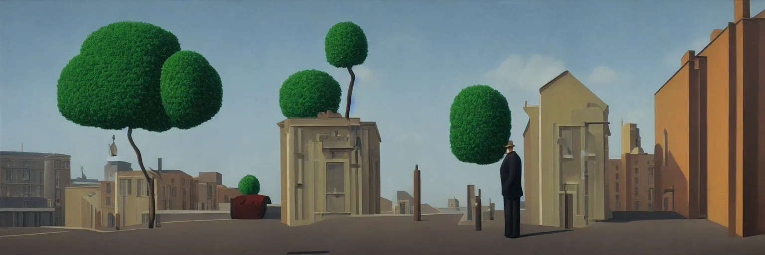 Prompt: oil painting magritte