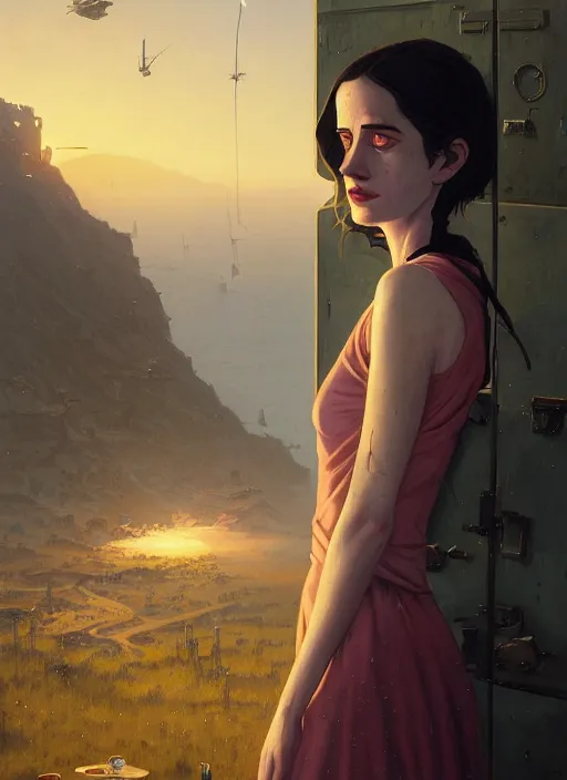 Prompt: highly detailed portrait of young eva green in gta v, stephen bliss, unreal engine, fantasy art by greg rutkowski, loish, rhads, ferdinand knab, makoto shinkai and lois van baarle, ilya kuvshinov, rossdraws, tom bagshaw, global illumination, radiant light, detailed and intricate environment