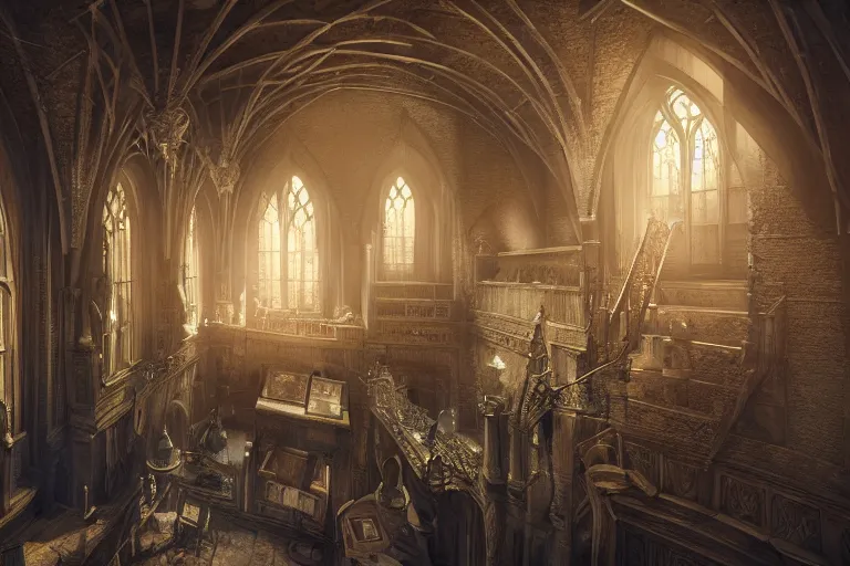 Image similar to hogwarts, hyper realistic, ambient lighting, concept art, intricate, hyper detailed, smooth, dynamic volumetric lighting, octane, raytrace, cinematic, high quality, high resolution, 4 k, cgsociety, rutkowski, gurney