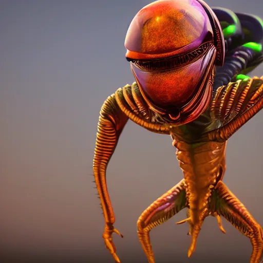 Prompt: macro photo of alien lifeforms colorful, full body, 8k photorealistic, cinematic lighting, detailed, photorealistic, unreal engine