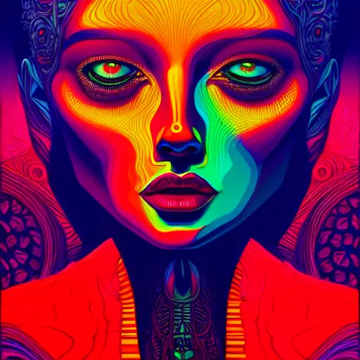 An extremely psychedelic portrait, surreal, LSD, face, | Stable Diffusion