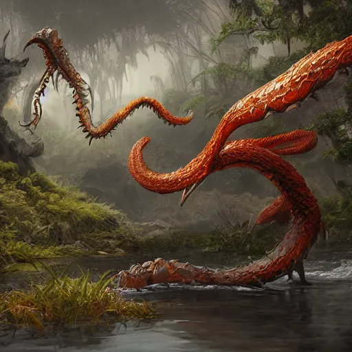 Prompt: a swamp hydra, made by Stanley Artgerm Lau, WLOP, Rossdraws, ArtStation, CGSociety, concept art, cgsociety, octane render, trending on artstation, artstationHD, artstationHQ, unreal engine, 4k, 8k,