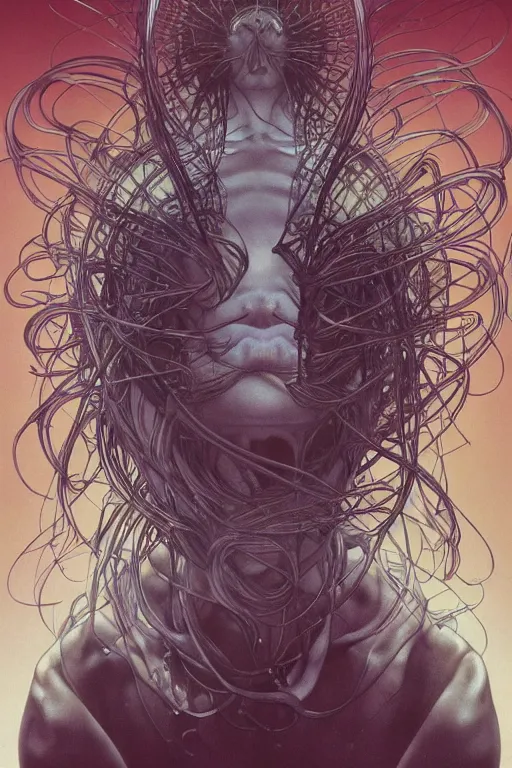 Image similar to tinnitus, by artgerm and yoshitaka amano and moebius and hr giger and zdislaw beksinski and alphonse mucha, trending on artstation