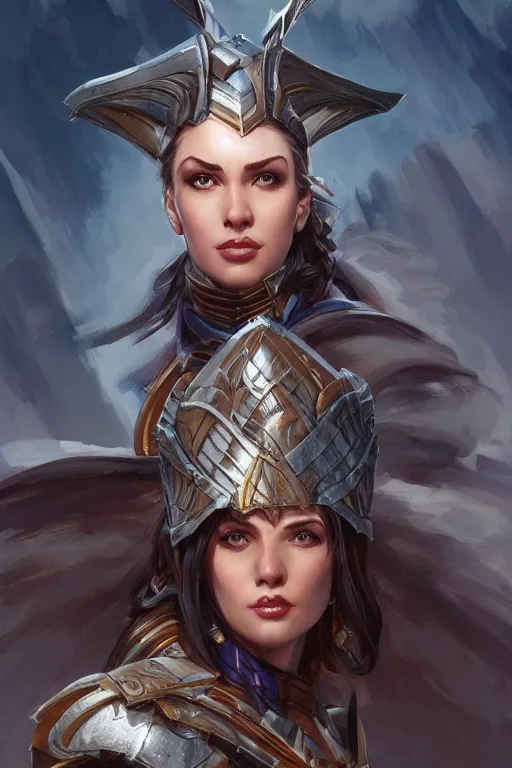 Image similar to amazon valkyrie athena, d & d, fantasy, portrait, highly detailed, headshot, digital painting, trending on artstation, concept art, sharp focus, illustration, art by artgerm and greg rutkowski and magali villeneuve